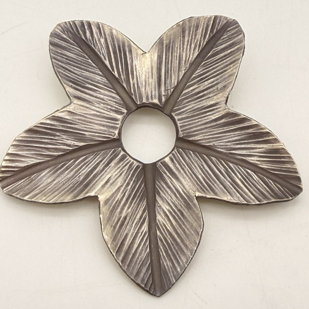 Vtg 999 Fine Silver Star Flowers Soul Pendant Hand Made Shiana Signed